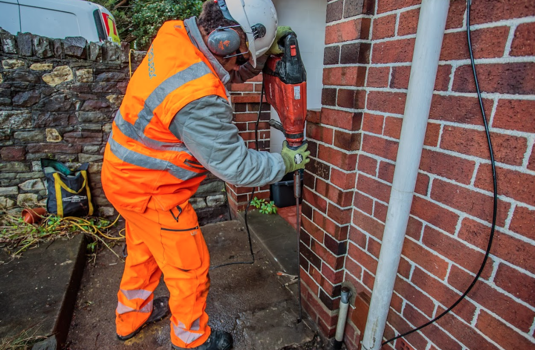 Property stabilised after subsidence caused by Oak tree Geobear UK
